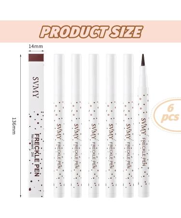 6 Pack Waterproof Freckles Pen Essence Freckles Pen - Suitable for Natural and Relaxed Makeup - Lightweight and Portable - Light Brown - Buy Online on GoSupps.com