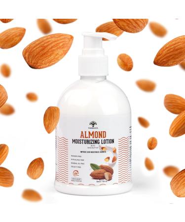 VANALAYA Almond Moisturizing Lotion With Shea Butter Vitamin E And Coconut Oil Paraben Free Sulphate Free Mineral Oil Free For Face And Body 300Ml