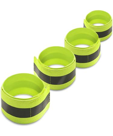 Movoja 4-Set Neon-Yellow Reflectors for Arms & Legs | Enhanced Visibility for Jogging Cycling & Riding | Elastic Security Bands with Velcro - Buy Online on GoSupps.com
