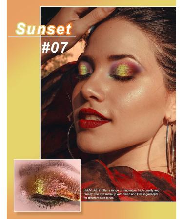 Chameleon Glitter Eyeshadow Liquid by HANLADY - Intense Color Shifting, Long Lasting Formula - Sunset - Buy Online on GoSupps.com