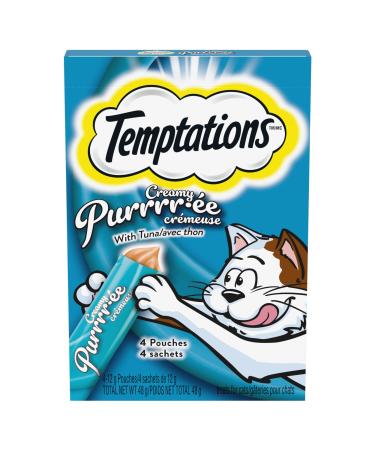 TEMPTATIONS Cat Treats Adult Creamy Puree Lickables Tuna 12g Pouches (44 Pack)