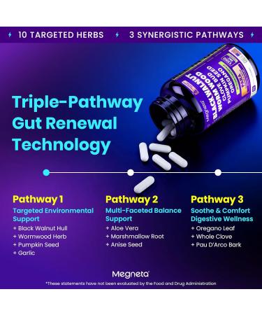 Wormwood Black Walnut Clove Cleanse for Humans, Intestinal Cleanse & Gut Detox with Pumpkin Seed & Oregano, Vegan Digestive Support for Adults, 60 Capsules, Unflavoured Unflavoured 60 Count (Pack of 1) - Buy Online on GoSupps.com