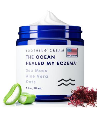 Natural Soothing Cream - Sea Moss Colloidal Oats - for Eczema Psoriasis Prone Skin - Minerals from The Sea - for Sensitive Skin - Hydrating Eczema Cream for Dry Skin (4 Oz)