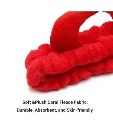 Womens Coral Fleece Spa Headband 2 Pack Devil Horn for Makeup and Skincare - Black + Red - Buy Online on GoSupps.com