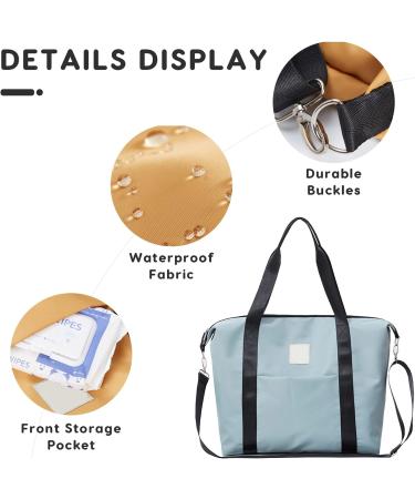 SONARIN Large Capacity Waterproof Baby Nappy Changing Tote Bag Stylish Baby Changing Bag Satchel Messenger Bag Portable Travel Diaper Bag with Stroller Straps & Changing Mat Green - Buy Online on GoSupps.com