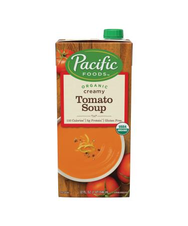 Pacific Foods Organic Creamy Tomato Soup, 32 Ounce Resealable Carton