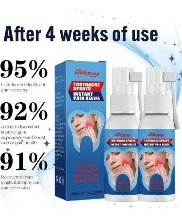 2PCS Toothache Relieving Spray Oral Care Spray Toothache Pain Relief for Adult for Teeth Health Instant Tooth Pain Relief Spray for Toothache Pain Spray for Toothache Relief Sore Gums Treatment - Buy Online on GoSupps.com