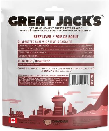 Great Jack s Beef Liver Jerky Dog Treats 170g - Buy Online on GoSupps.com