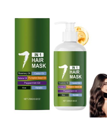 Masque capillaire hydratant en profondeur pour cheveux secs et ab m s la k ratine et aux 6 huiles naturelles pour nourrir et lisser r duit les frisottis et les pointes fourchues (1)