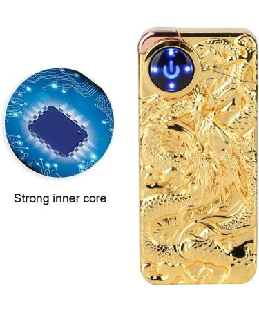 Smart Rechargeable Lighter Metal Ultra-Thin Portable Lighter USB Rechargeable Dual Arc Lighter Touch Ignition Windproof Flameless Lighter Suitable for Birthday Men's Gift(Golds) - Buy Online on GoSupps.com