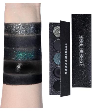 5 Colors Smoky Black Eyeshadow Palette Professional Highly Pigmented Multidimensional Eyeshadow Palette Blendable Flawless & Natural Long Lasting Holographic Multichrome Glitter  - Buy Online on GoSupps.com