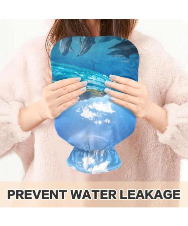 NAANLE Sea Wave Delphin Hot Water Bottle - 1L Transparent Handle for Pain Relief & Cold Therapy - Buy Online on GoSupps.com