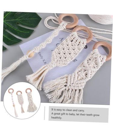 Ibasenice 3 Pack Wooden Teething Toys for Infants - Baby Pacifier Chewing Sticks - Natural Beech Wooden Bite Toys for Toddlers - Buy Online on GoSupps.com