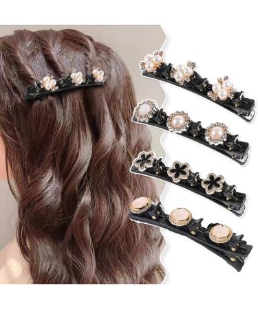 liucocotos Sparkling Crystal Stone Braided Hair Clips Triple Hair Clip Barrette Hair Clips for Quick Change of Look Styling Braided Hair Clips for Women (Style 8) - Buy Online on GoSupps.com