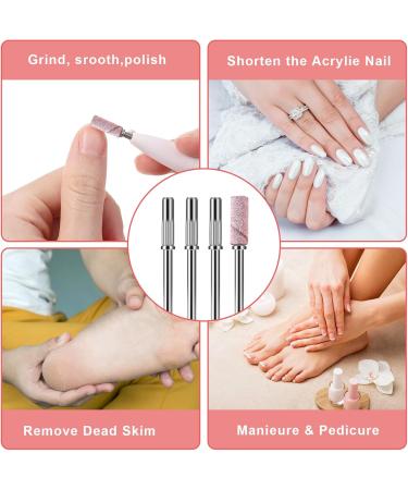 Nogeqi Set of 4 Nail Cutter Attachments Sanding Sleeves Nail Cutter Nail Drill Set Tungsten Carbide Carbide Nail Cutter Bits Remove Cuticles Long Barrel Shape Cuticle Remover for Manicure Pedicure - Buy Online on GoSupps.com