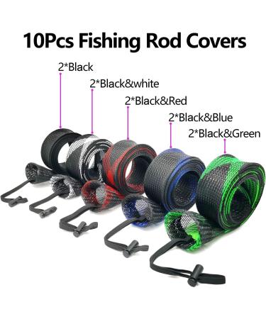 XINGHE 10PCS Fishing Rod Sleeve Socks with Lanyard - Ideal for Fly, Casting, and Sea Fishing Poles - Buy Online on GoSupps.com