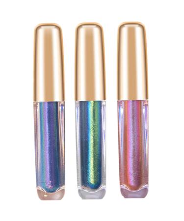 Glitter Eyeshadow Liquid 3PCS Makeup Waterproof Metallic Multichrome Eyeshadow Highly Pigment Holographic Eyeshadow Long Lasting Chrome Eyeshadow 2