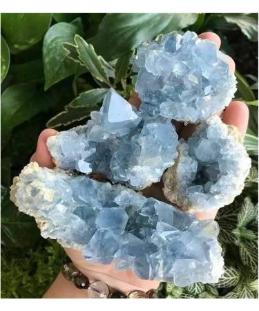 Crystal Rough Natural Crystal Rough Natural Celestite Cluster from Madagascar 1ech 2-3" 80-110g ech - Buy Online on GoSupps.com