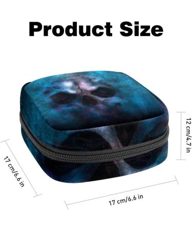 Buy Creephery Blue Pirate Skull Storage Bag - Stylish Menstrual Pads & Portable Cup for Women & Teens - Buy Online on GoSupps.com