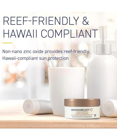 Buy Brush On Block Bounce Butter SPF 30 - Mineral Sunscreen Mousse Moisturizing Body Lotion UVA/UVB Protection Fragrance-Free Blurs Imperfections - International Shipping Available - Buy Online on GoSupps.com