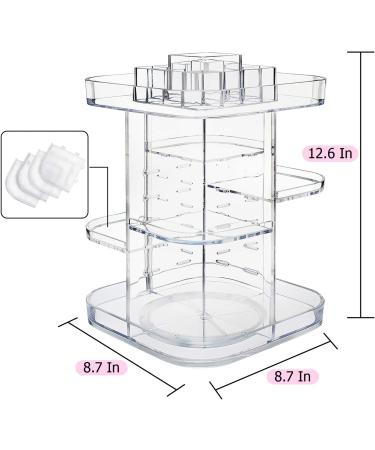 Boxalls 360 Degree Rotating Makeup Organizer | 5 Layers Clear Cosmetic Storage Carousel | Large Capacity for Vanity & Bathroom | Square Shape - Buy Online on GoSupps.com