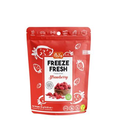 POL'S POL'S FREEZE FRESH Pack of 15 freeze-dried strawberries 100% whole strawberries no added sugar vegan lactose-free gluten-free 15 x 15 g