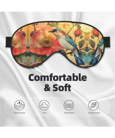 SSIMOO Flower and Bird Soft Sleep Eye Mask | Breathable Travel Eye Patch for Women | Perfect for Relaxation & Comfort - Buy Online on GoSupps.com