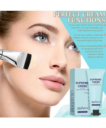 Znnhnn 80g Coverage Skin Care Foundation Moisturizer with Brush CC Cream Waterproof and Sweatproof Light Texture for Even Skin Tone for All Skin Types Ideal for Fairer - Buy Online on GoSupps.com