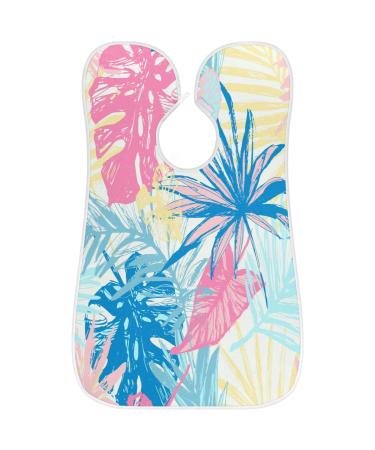 Colorful Tropical Leaf Beard Bib Apron - Waterproof Grooming Cape for Men | Perfect Gift - Non-Stick Hair Catcher with Suction Cups - Buy Online on GoSupps.com