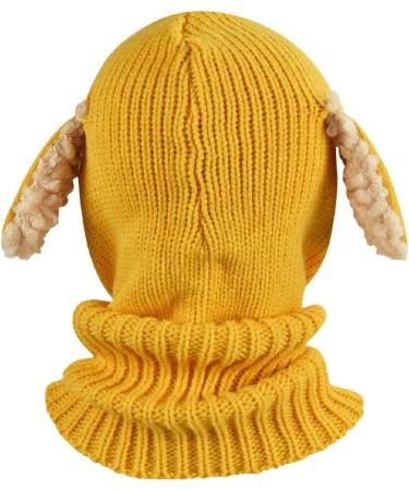 Tuopuda Baby Winter Hat and Scarf Set | Earflap Hood Knit Hat Scarves | Yellow | 6-36 Months - Buy Online on GoSupps.com