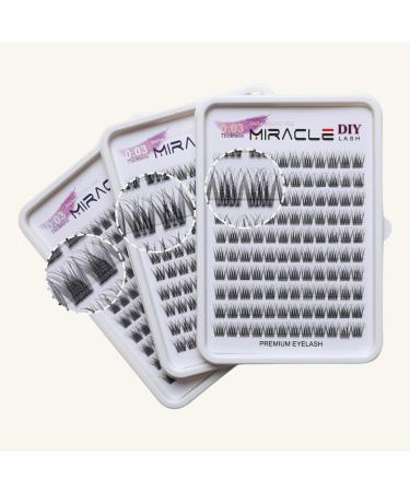 PARK SUNG HEE MIRACLE LASH DIY False Eyelashes Lash Clusters Lengthening Wisps 9mm-16mm Contact Lens Friendly Easy to Apply Reusable Strip Lashes (E6-280 13mm) Black E6-280 13mm