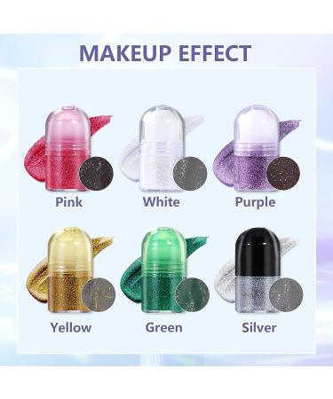 DAGEDA Body Glitter Gel - Roll-on Holographic Face and Body Shimmer Gel with Sequins and Gems - White Glitter Makeup for Rave and Festivals - Buy Online on GoSupps.com