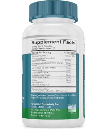 CANDI CLEAR Supplement - Extra Strength Gut Support Complex with Oregano Magnesium & Reishi Mushroom | Fast Acting Digestive & Skin Relief for Men & Women | 60 Capsules - Buy Online on GoSupps.com