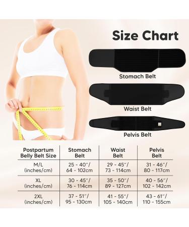 3 in 1 Postpartum Belly Support Recovery Wrap - Slimming Girdle & Waist Shaper for Postpartum & Pregnancy - Midnight Black XL - Buy Online on GoSupps.com