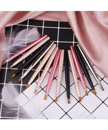Travel Retractable Lip Brush Applicators Flat For Lipstick Gloss Creams Portable With Cap Professional Makeup Brush Tool Lipstick Brush Applicator Wands With Cap Retractable For Makeup Disposable Black - Buy Online on GoSupps.com