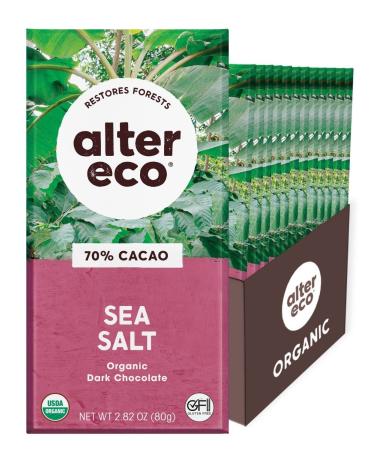 Alter Eco Organic Chocolate Bar Deep Dark Sea Salt 70% Cocoa 2.82 oz (80 g)