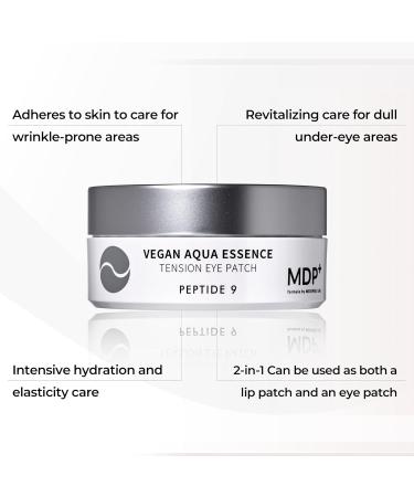 MDP+ Peptide 9 Vegan Aqua Essence Tension Eye Patch - Hydrating Under Eye Mask with Niacinamide & Hyaluronic Acid for Wrinkle Care Dark Circles & Puffy Eyes | 3.38 oz 60ea - Buy Online on GoSupps.com