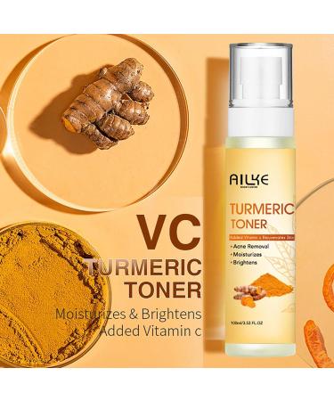  AILKE BOOST LUSTER AILKE Natural Turmeric Face Toner Brightening Hydrating Rejuvenate Skin Acne & Pimples Removal Clean Skin With Vitamin C For All Skin Types 100ml (Pack of 1) - Buy Online on GoSupps.com