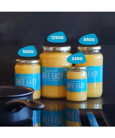 Ghee Easy 1250g Bio Ghee from Grass-Fed Cows - Highly Pure Authentic Ayurvedic Ghee Without Additives - Certified Organic & Biodynamic - Free from Lactose and Gluten - 100% European Plain Ghee 1250g - Buy Online on GoSupps.com