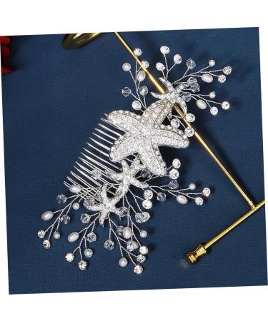 Angoily Starfish Side Hair Comb Bridesmaid Hair Accessories Women's Hair Clips Bridal Hair Pin Beach Wedding Hair Comb Rhinestone Bridal Hair Jewelry Sweet Headgear Wig Banquet Alloy - Buy Online on GoSupps.com