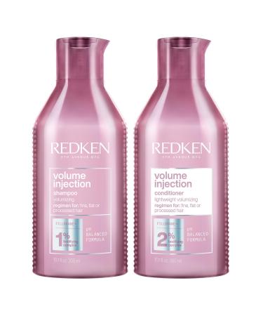 Redken Routine For Fine and Lifeless Hair Set of Shampoo and Conditioner Restores Hair and Gives Volume With Filloxane and Softening Polymers Volume Injection