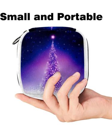 Sanitary Napkin Storage Bag | Period Tampon Makeup Pad Pouch | Christmas Tree Snowflakes - Buy Online on GoSupps.com