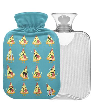 Naanle Funny Pizza Heat bottle MITEVED Transparent Warm water bottle 1L heat bottle for bed handfeers Warmer pain relief heat and cold therapy