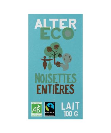 ALTER ECO - Whole Hazelnut Milk Chocolate - Organic & Fair Trade - Peru - 100g (Packaging May Vary)