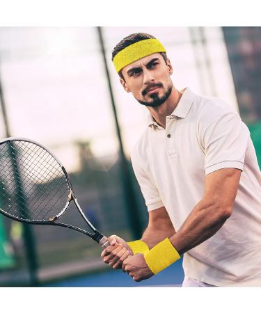 8-Piece Sweatband Set for Sports & Fitness | Nonslip, Stretchy & Absorbent Wristbands | Wicking Terry Cloth Head & Wrist Sweatbands - Buy Online on GoSupps.com