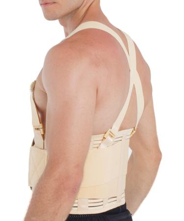Neotech Care Adjustable Back Brace Lumbar Support Belt with Suspenders - XXL Beige - Buy Online on GoSupps.com
