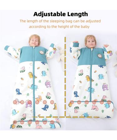 Chilsuessy Winter Baby Sleeping Bag 2.5 Tog | Dinosaur Park Design | 150cm/6-9 Years | Adjustable Length and Removable Sleeves | Kids Wearable Blanket for Boys and Girls, Toddler Sleeping Sack - Buy Online on GoSupps.com