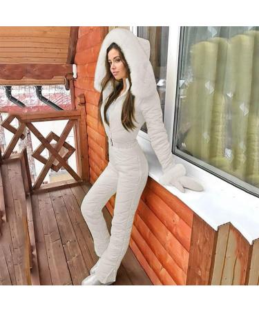 Buy Haiorziyou Women's Waterproof Ski Suit - Stylish One-Piece Jumpsuit for Winter Sports - Hooded & Warm - Perfect for Skiing & Snow Activities - XL White - Buy Online on GoSupps.com