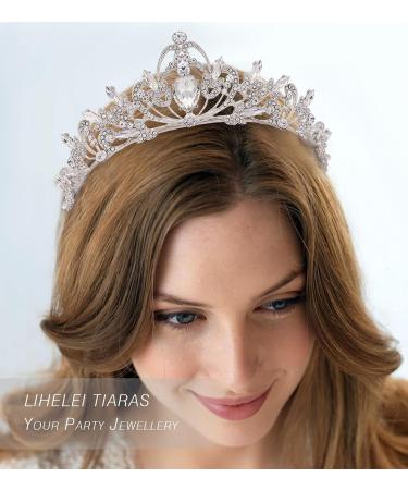 LIHELEI Crystal Tiara for Bridal Wedding Prom Halloween Silver - Women's Crown - Buy Online on GoSupps.com