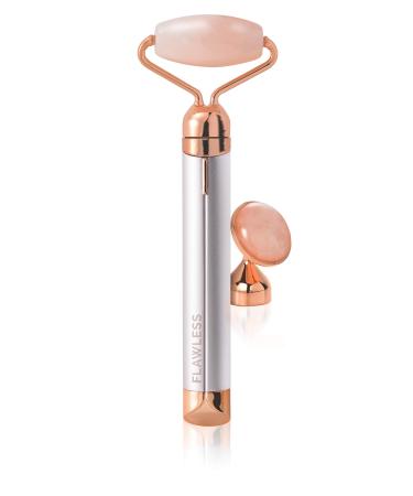 Finishing Touch Flawless Contour Vibrating Facial Roller & Massager, Rose Quartz